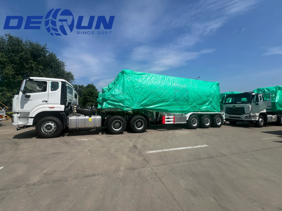 Tri- Axle सिमेन्ट ट्यांक सेमी ट्रेलरहरू युएई जान तयार छन्